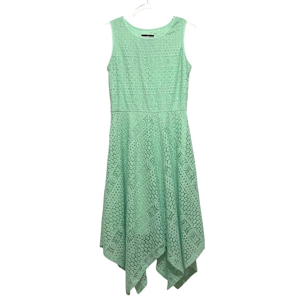 Handkerchief Hem Retro Lace Midi Dress Size 6 Mint Green Spring Wedding‎ Guest